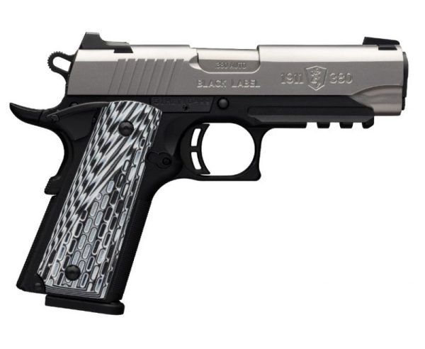 Browning 1911 380 Black Label Pro Stainless Compact with Rail 051925492 023614678038