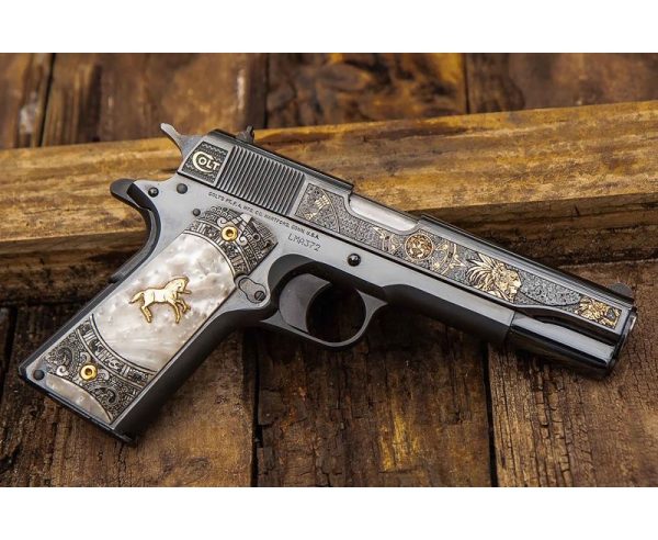 Colt Firearms Aztec Jaguar Knight Polished Blued .38 Super 5-inch 9Rds - 1 of 400!