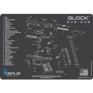Cerus Gear ProMat Gray 12x17" with Glock 42 / 43 Schematic
