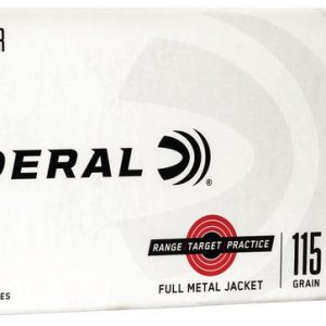 Federal Range and Target Brass 9mm 115-Grain 50-Rounds FMJ
