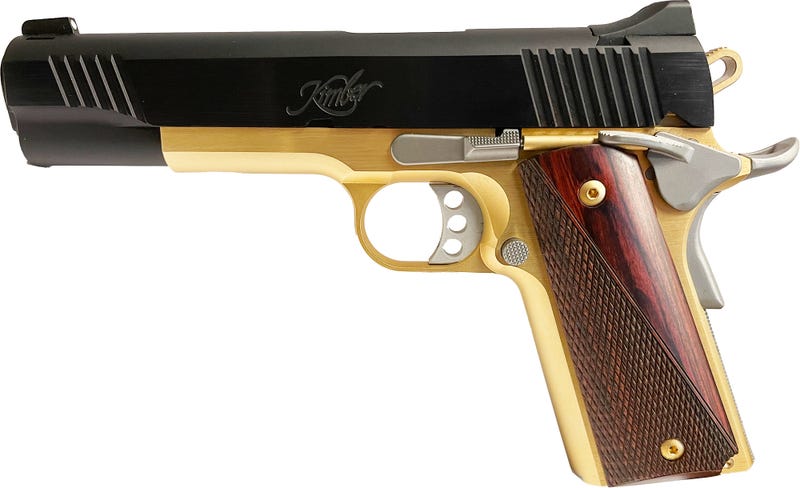Kimber Custom II Two Tone 24 Carat Gold / Black 45ACP 5" Barrel 7-Rounds Machine Guns Kings Exclusive - Image 2
