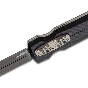 SOG Pentagon OTF AUTO Black 3.75" Double Edge Dagger Blade Black GRN Handles