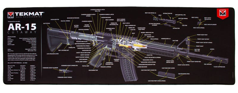 TekMat Ultra Premium Cleaning Mat AR-15 3D Cutaway 15" x 44"