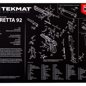 TekMat Ultra Premium Cleaning Mat 15x20" with Beretta 92 Diagram