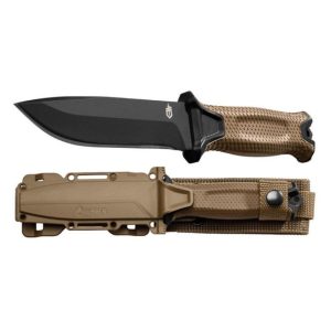Gerber Cutlery Strongarm Fixed Blade Knife Coyote Brown - 4.8" Plain Drop-Point Blade