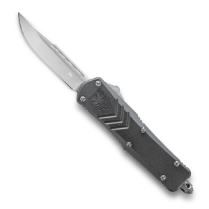CobraTec Knives FS-X Gray OTF Knife - 2.75" Plain Drop Point Blade