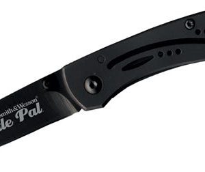 Smith and Wesson Little Pal Folding Knife - 3" Black Plain Drop Point Blade