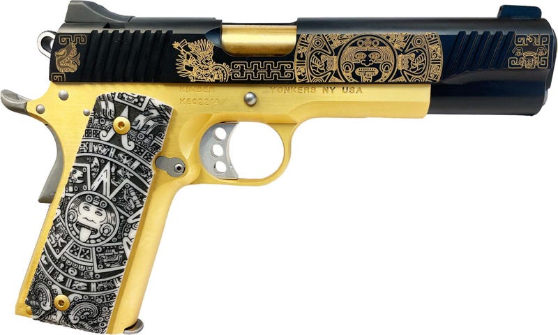 Kimber Custom II Two Tone 24 Carat Gold / Black "Aztec" Style 45ACP 5" Barrel 7-Rounds Machine Guns Kings Exclusive - Image 2