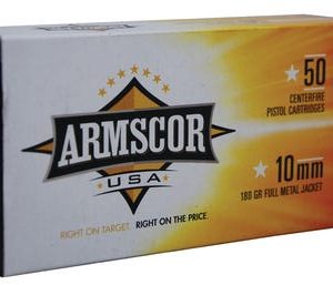Armscor Pistol Ammo Brass 10mm 180 Gr 50-Rounds Full Metal Jacket