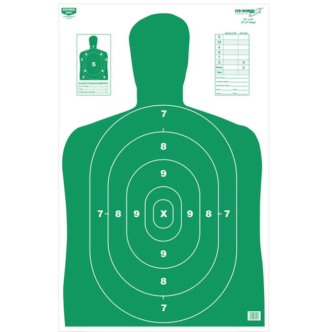 Birchwood Casey Eze-Scorer 23 X 35 BC27 Green Paper Target Indoor/Outdoor 100 Pack