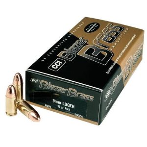 CCI Ammunition Blazer Brass 9mm 124-Grain 50-Rounds FMJ