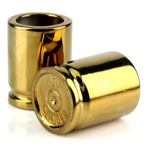Caliber Gourmet Shot Glasses Gold 50 Caliber Ceramic