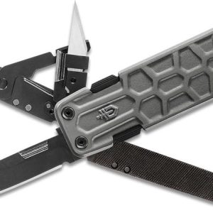 Gerber Lockdown Pry Multi-Function Folding Knife 2.5" Plain Blade Tactical Gray Aluminum Handle