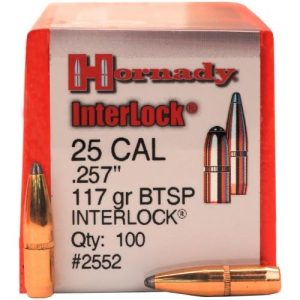 Hornady InterLock Spire Point Bullets .25 Caliber .257" Diameter 117 Grain 100 Per Box