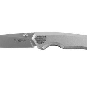 Kershaw Epistle Gray Folding Knife - 3" Plain Drop Point Blade