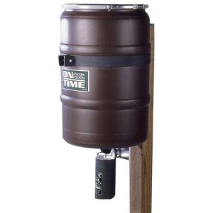 Ontime Wildlife Feeders Elite Fish Feeder Combo Brown 25 gallon drum
