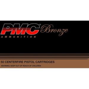 PMC Bronze Ammunition Brass 9mm 124 Grain 50 Rounds FMJ