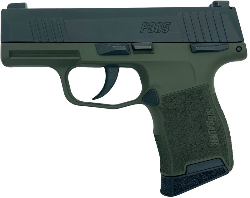 Sig Sauer P365 Green / Black 9mm 3.1" Barrel 10-Rounds Machine Guns Kings Exclusive - Image 2