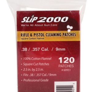 Slip 2000 Rifle and Handgun Cleaning Patches Cotton .38 / 9mm 120 per Pack