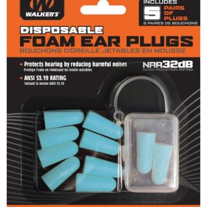 Walkers Game Ear Foam Ear Plugs 5 Pack Teal