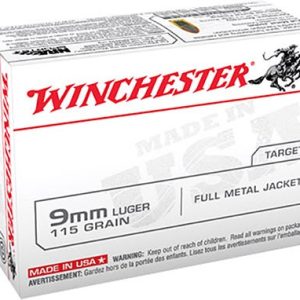Winchester Target Brass 9mm 115 Grain 100-Rounds FMJ