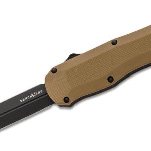 Benchmade Autocrat OTF Automatic Knife Coyote Brown - 3.71" Plain Dagger Point Blade