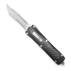 CobraTec Grey King Cobra OTF Knife - 4" Serrated Tanto Blade with Nylon Sheath