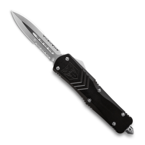 CobraTec FS-X OTF Knife - 2.75" Two-Sided Serrated Dagger Blade with Nylon Sheath