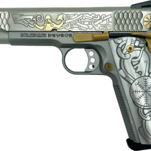 Smith and Wesson 1911 E-Series "Viking" Gold Inlay On Stainless .45 ACP 5" 8Rds Machine Guns Kings Exclusive