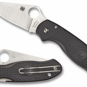 Spyderco Para 3 Folding Knife - 3" Plain Satin Clip Point Blade with Reversible Pocket Clip