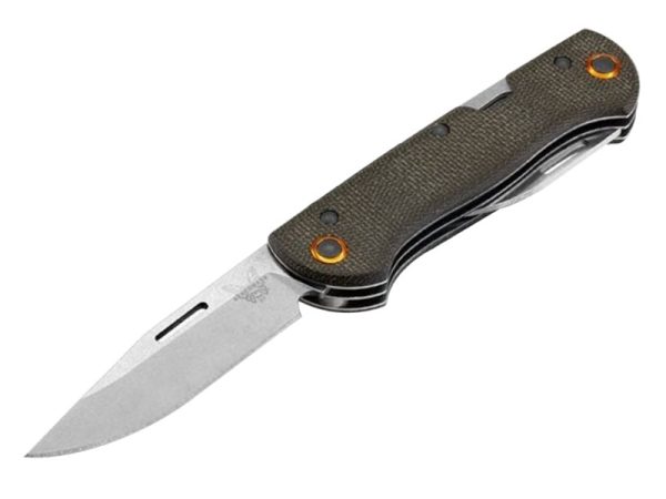 Benchmade Weekender Dual Blade Slipjoint Knife, Green Canvas Micarta