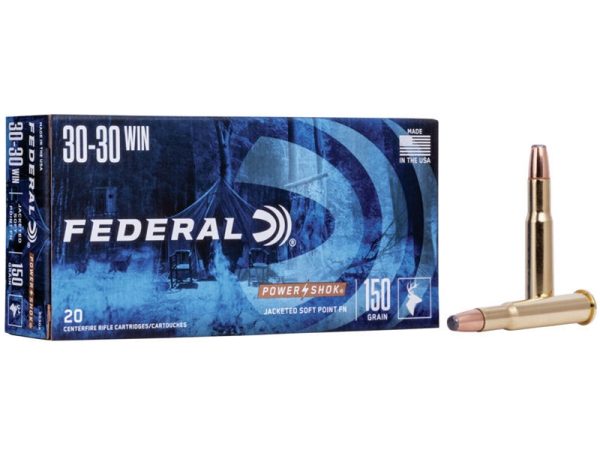 Federal Power-Shok 30-30 Winchester 150gr Soft Point Flat Nose 20rd