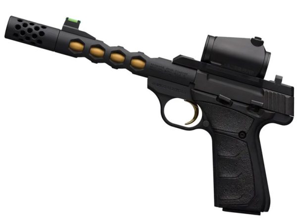 Browning Buck Mark + Vision .22LR Pistol, Black/Gold TB