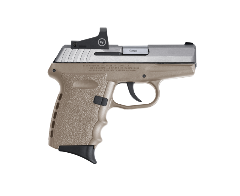 SCCY CPX-2 RD Stainless / Flat Dark Earth 9mm 3.1" Barrel 10-Rounds CTS-1500 Reflex Sight