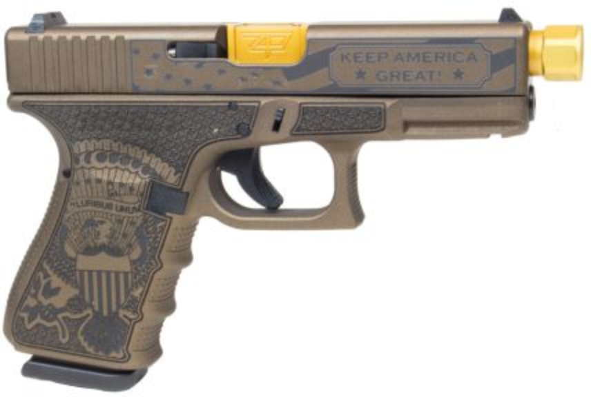 Glock G19 Gen 4 Trump Bronze 9mm 4" TiNi Threaded Barrel 15-Rounds Fixed Sights USA Made - Image 2